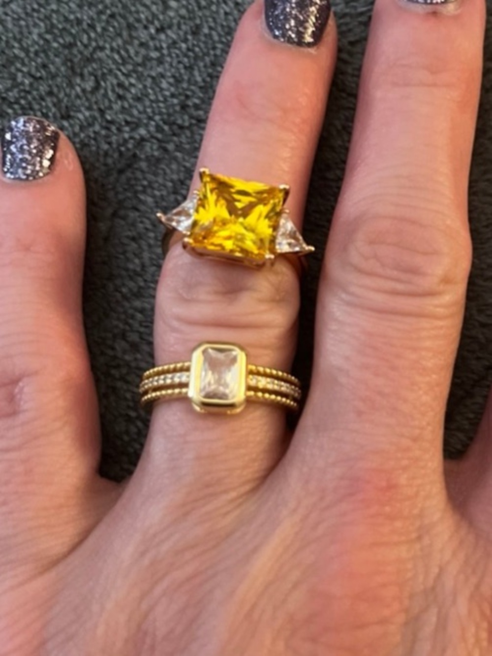 size 6 gold filled ring bundle